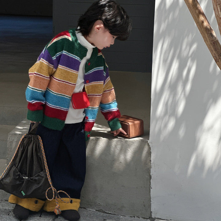 【90-150】裾折り返しストレートワイドデニム