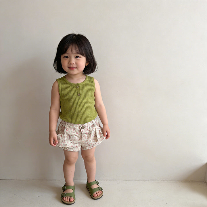 【80-130】サイドフリルショートパンツ