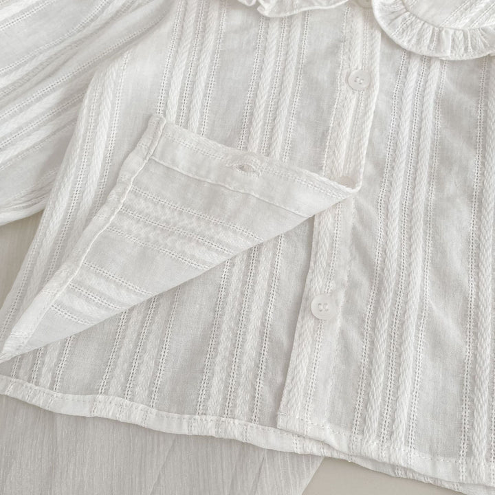 【73-120】襟付きフリルデザインシャツ