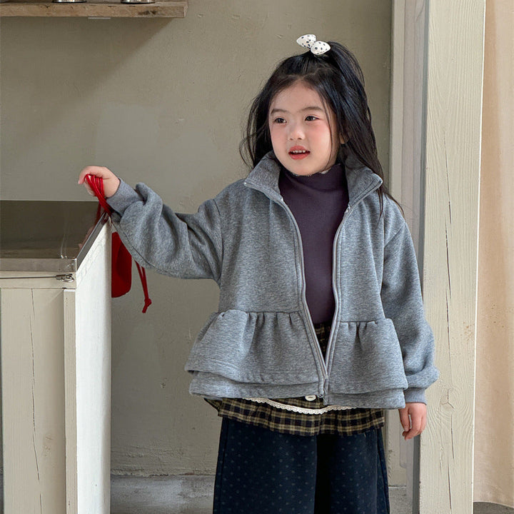 【90-140】ハイネックティアードフルジップトップス