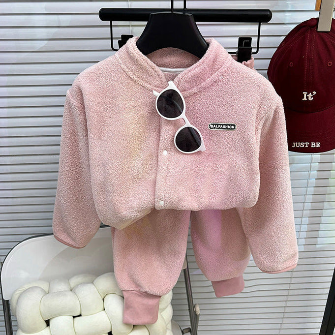 【80-140】前開きフリースセットアップ