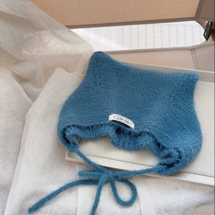 【48-52cm】あご紐付きねこ耳ニット帽