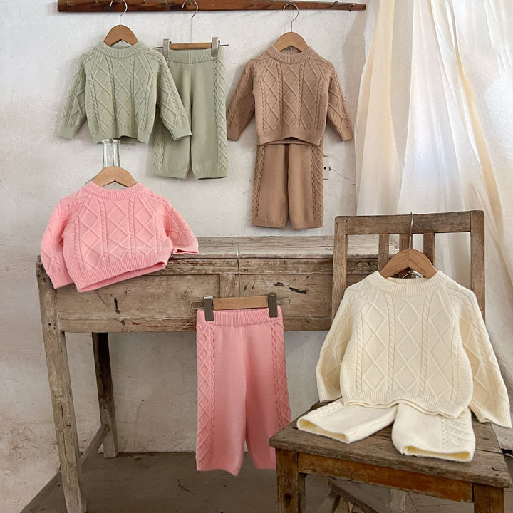 【73-110】アーガイル編みニットセットアップ