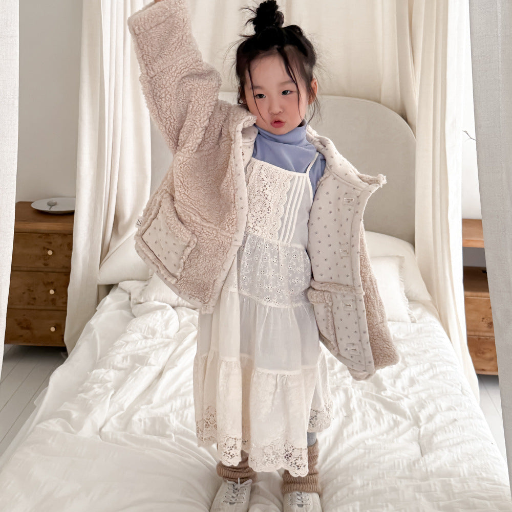 【90-140】フード付きリバーシブルショートコート