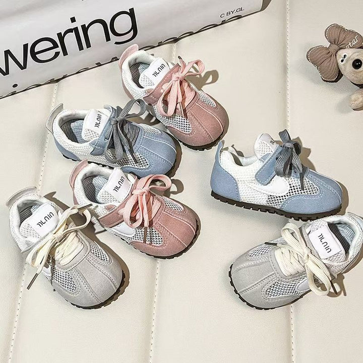 【12.0-17.5】くすみカラーメッシュスニーカー