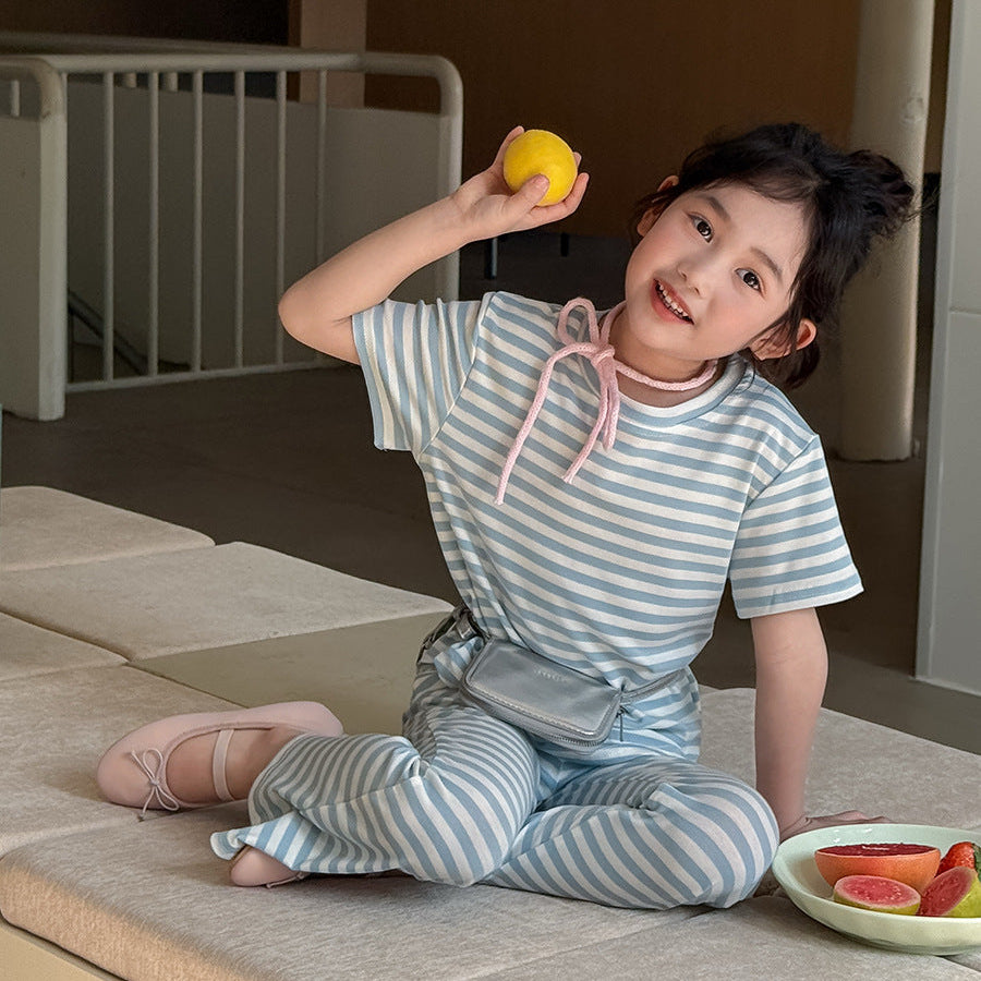 【90-140】ボーダー柄セットアップ