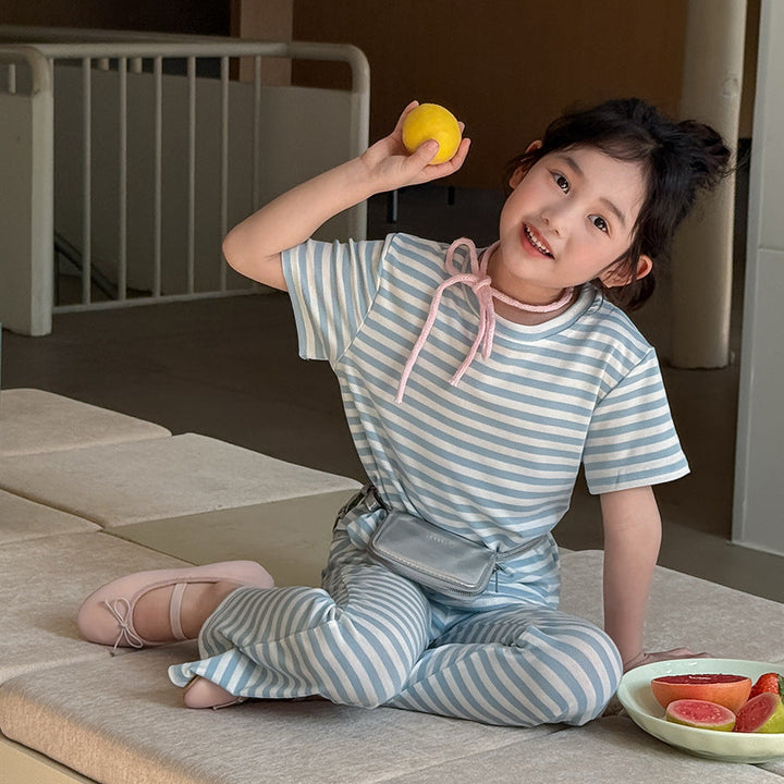 【90-140】ボーダー柄セットアップ