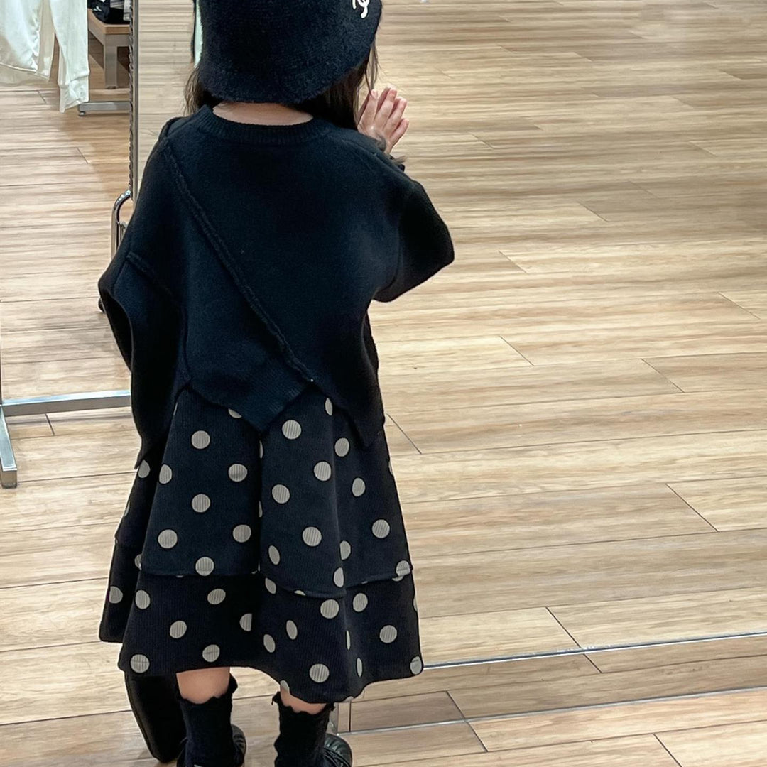 【90-140】アシンメトリーニットトップス