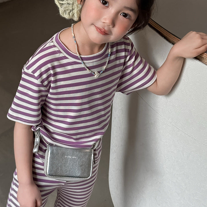 【90-140】ボーダー柄セットアップ