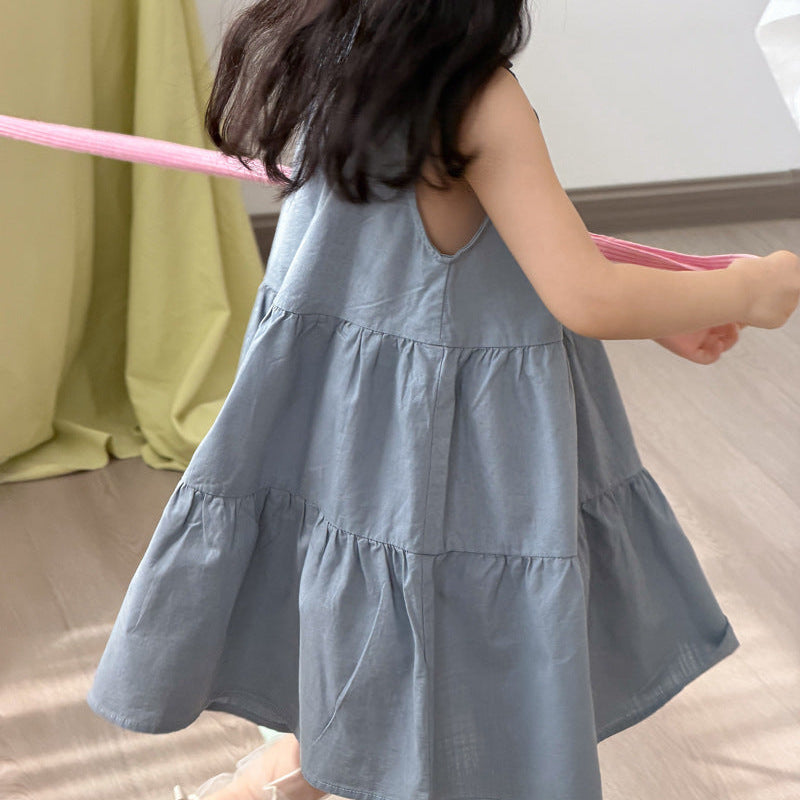 【90-140】ティアードノースリーブワンピース