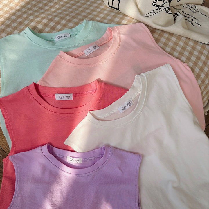 【90-140】バックオープンノースリーブTシャツ