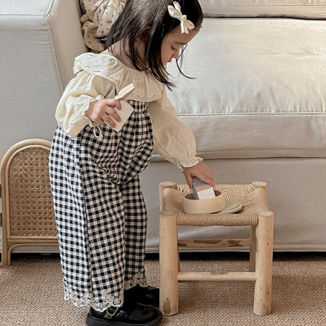 73-100】ギンガムチェックサロペット｜ELMO-こども服エルモ- – こども