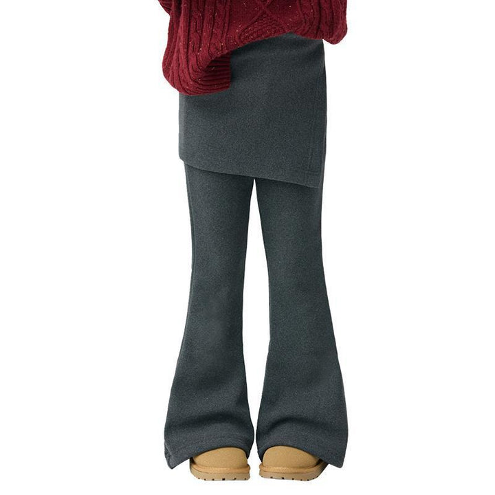 【110-150】レイヤード風フレアパンツ