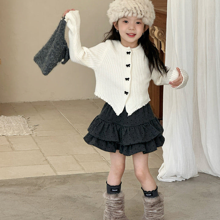 【90-150】ヘムデザインリブカーディガン