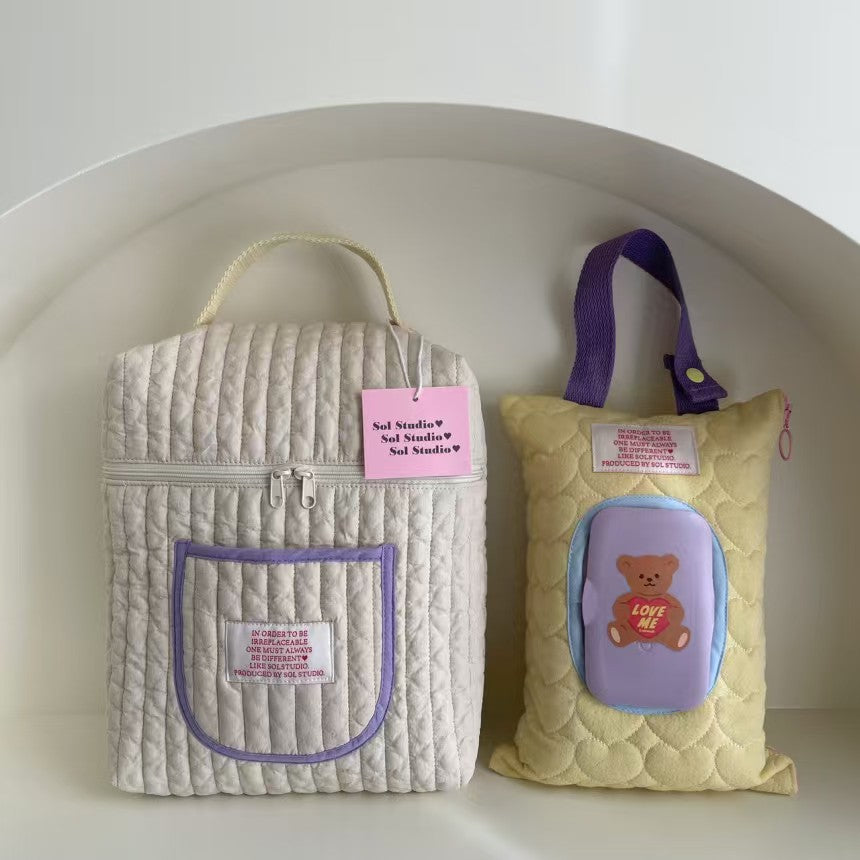 フロントポケットキルティングバッグ