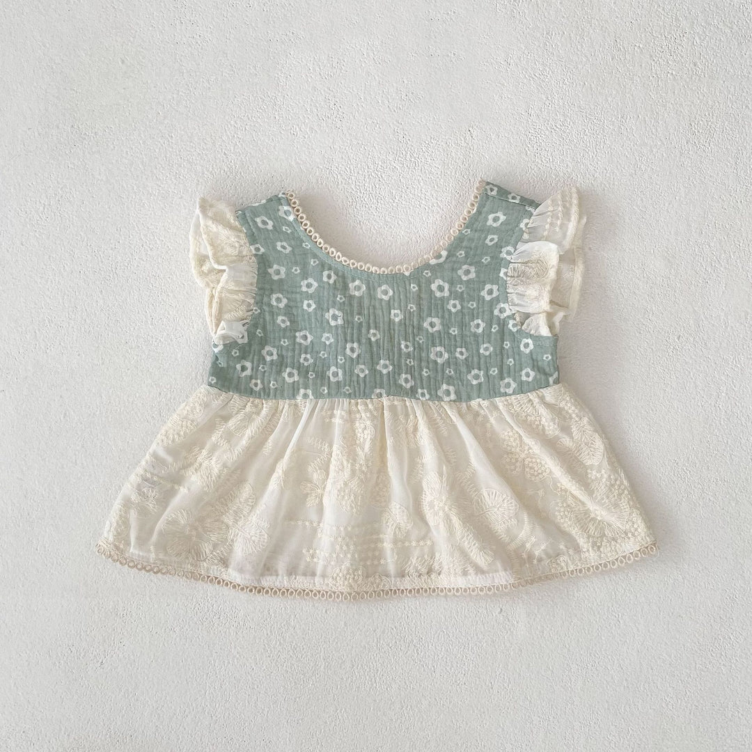 【73-110】花柄カシュクールトップス×ブルマセット