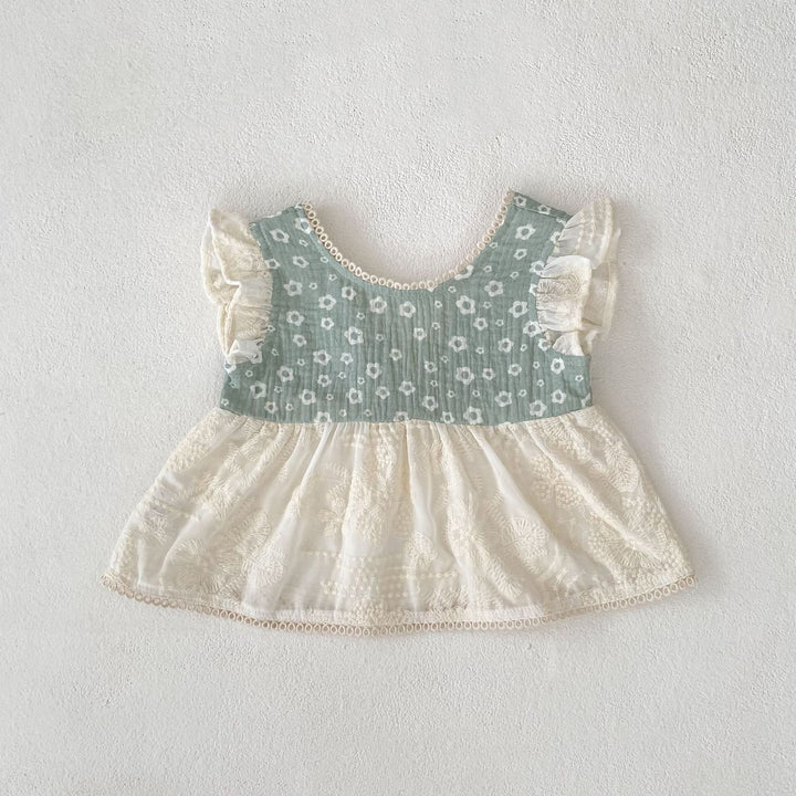 【73-110】花柄カシュクールトップス×ブルマセット
