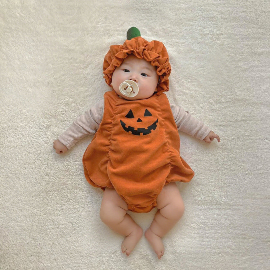 【73-90】フロントプリントハロウィンロンパース