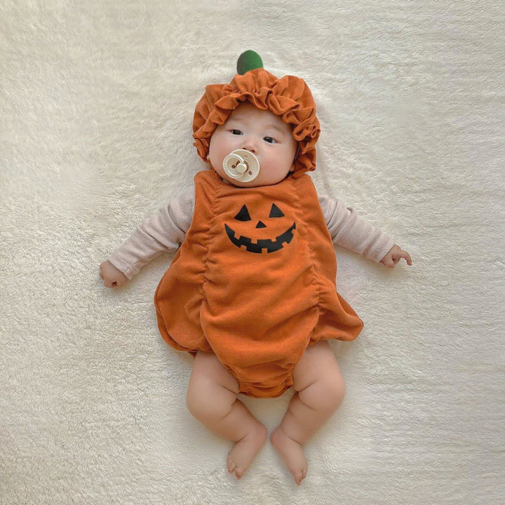 【73-90】フロントプリントハロウィンロンパース