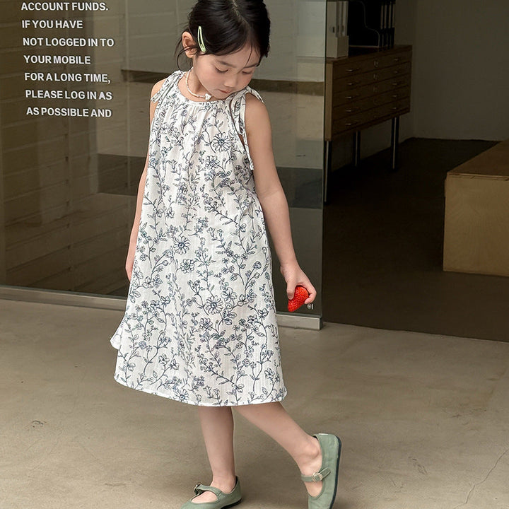 【100-150】ボタニカル柄キャミソールワンピース