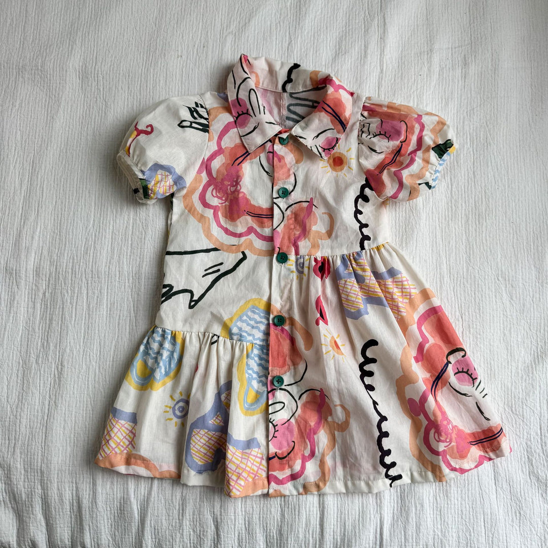 【80-150】カラフルキュートデザインワンピース