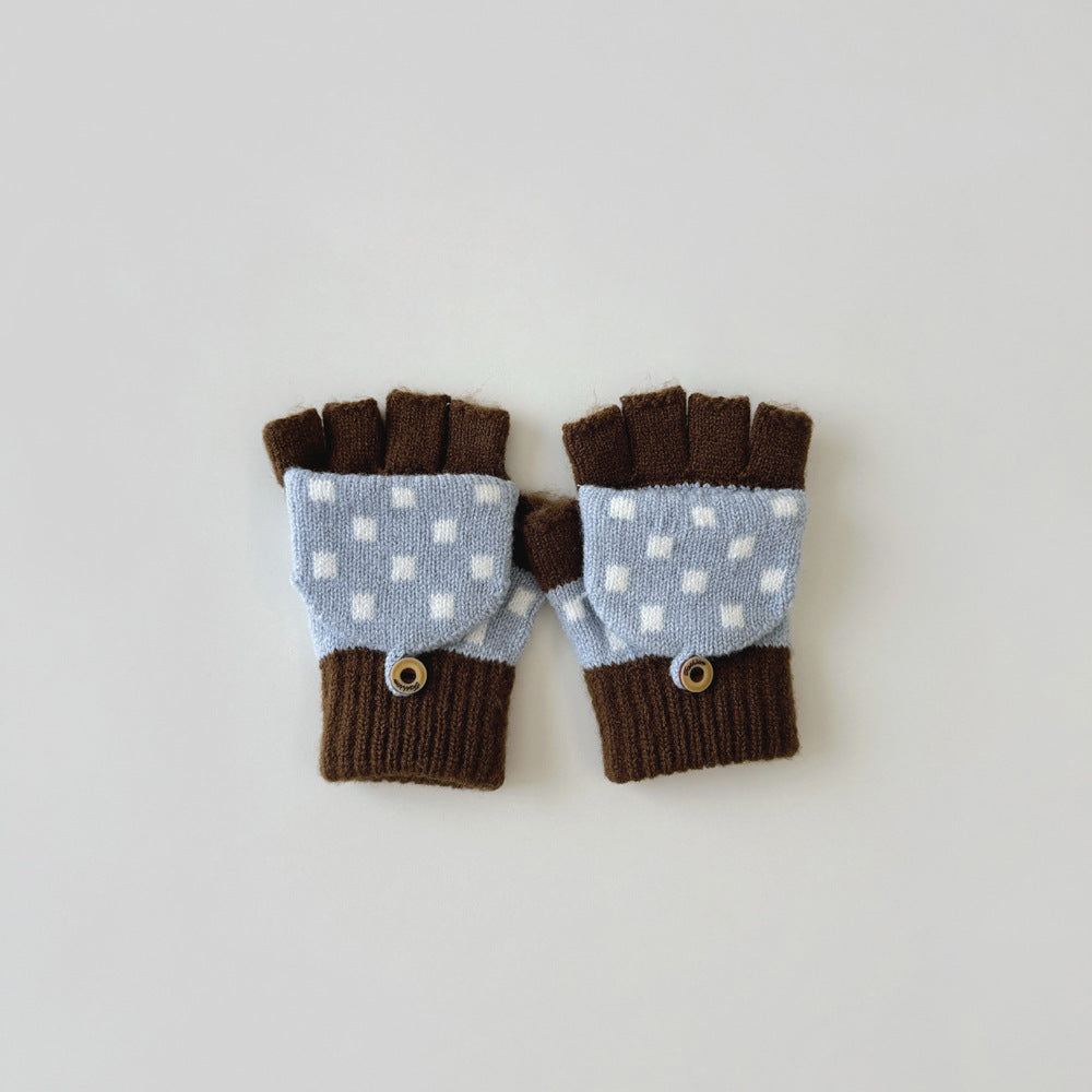 【3Y-8Y】パターンプリント指出しニットグローブ
