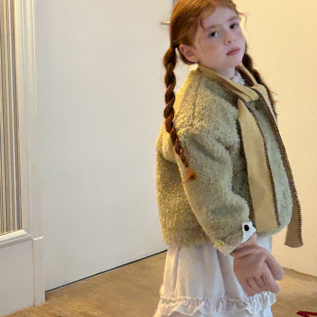 【90-140】ボタンデザインボアショートコート