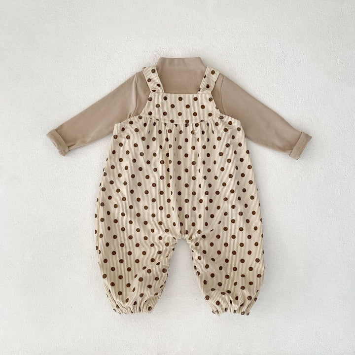 【73-100】ドット柄サロペットパンツ