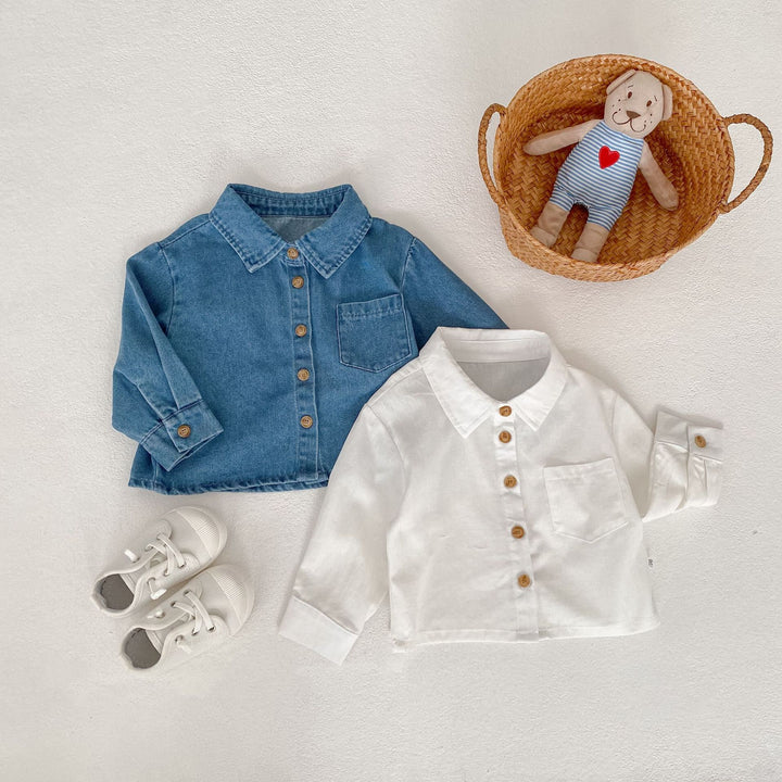 【73-110】シンプル長袖シャツ