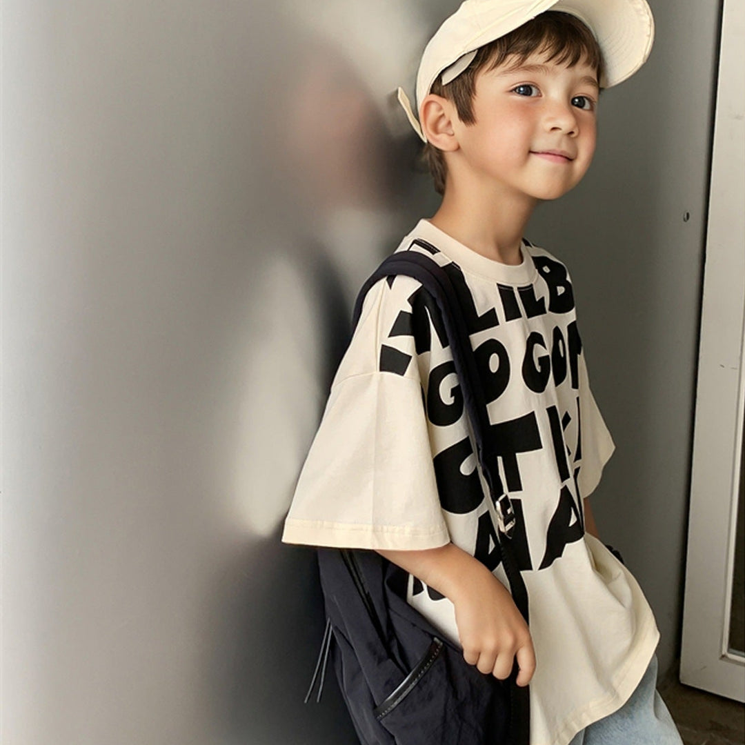 【120-150】英字デザインTシャツ