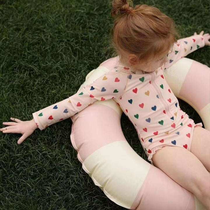 【90-150】フロントジップ総柄スイムウェア