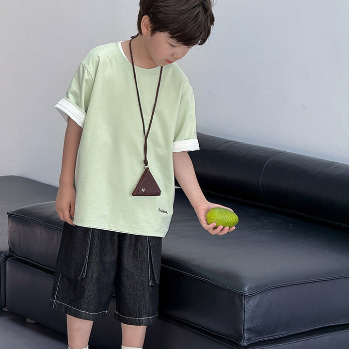 【90-150】バックタグデザインTシャツ