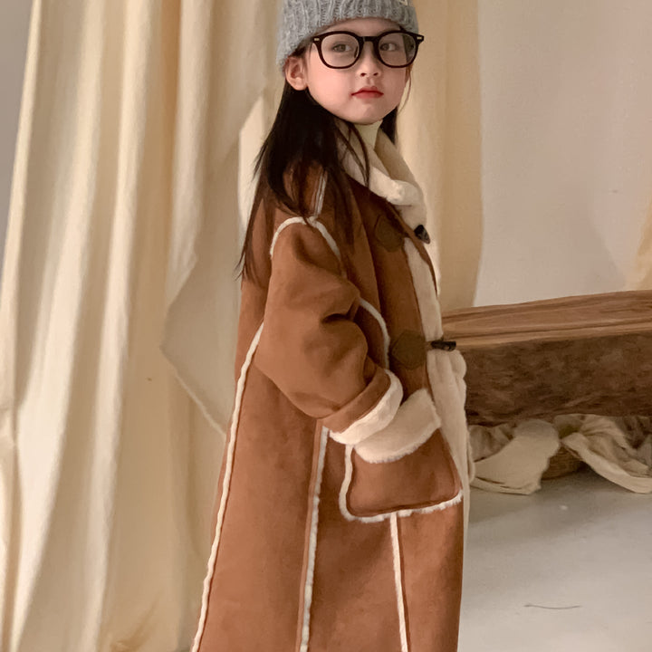 【90-150】フェイクムートンロングコート