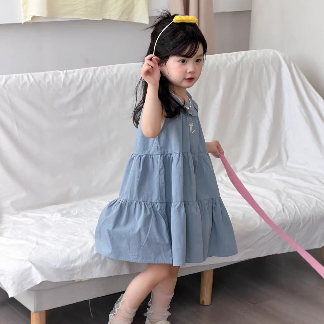 【90-140】ティアードノースリーブワンピース