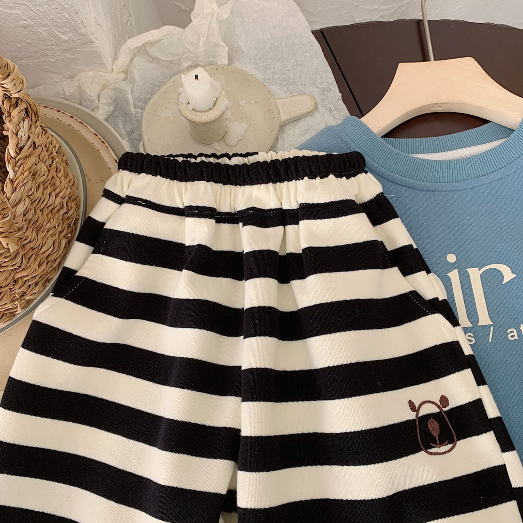 【90-140】ワンポイントベアリラックスパンツ