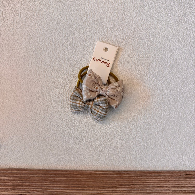 パターンプリントリボンヘアゴム