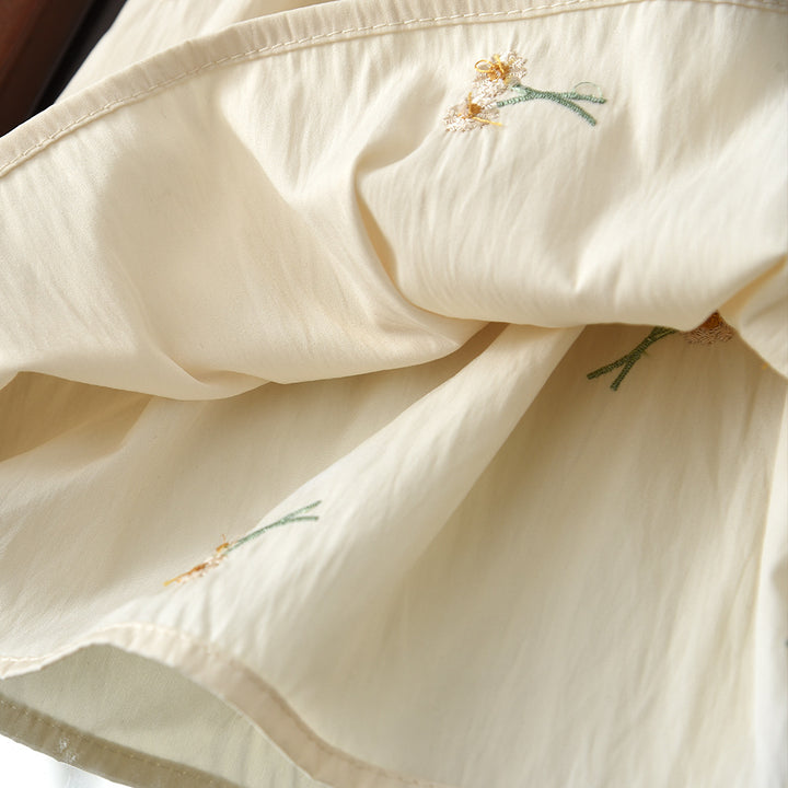 【6ヵ月-3歳】フラワー刺繍襟付きワンピース