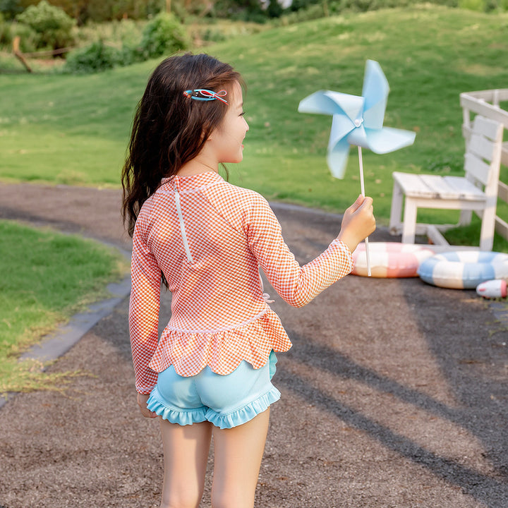 【90-140】フリル＆リボンデザインセパレートスイムウェア