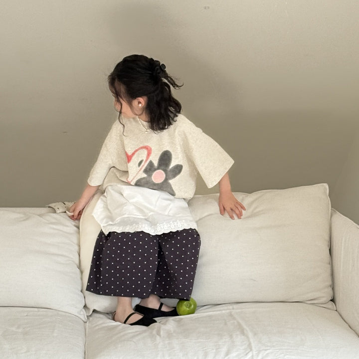 【90-150】ハート＆フラワーTシャツ