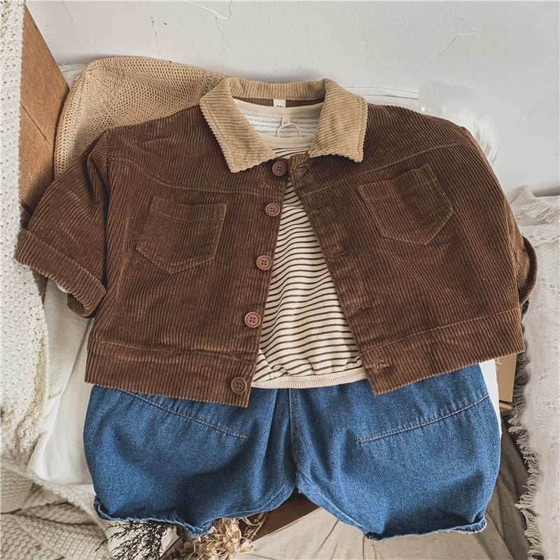 【100-140】バイカラーコーデュロイジャケット