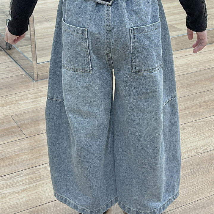【90-140】ワイドデニムパンツ