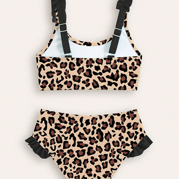 【90-120】フリルデザイン総柄セパレートスイムウェア