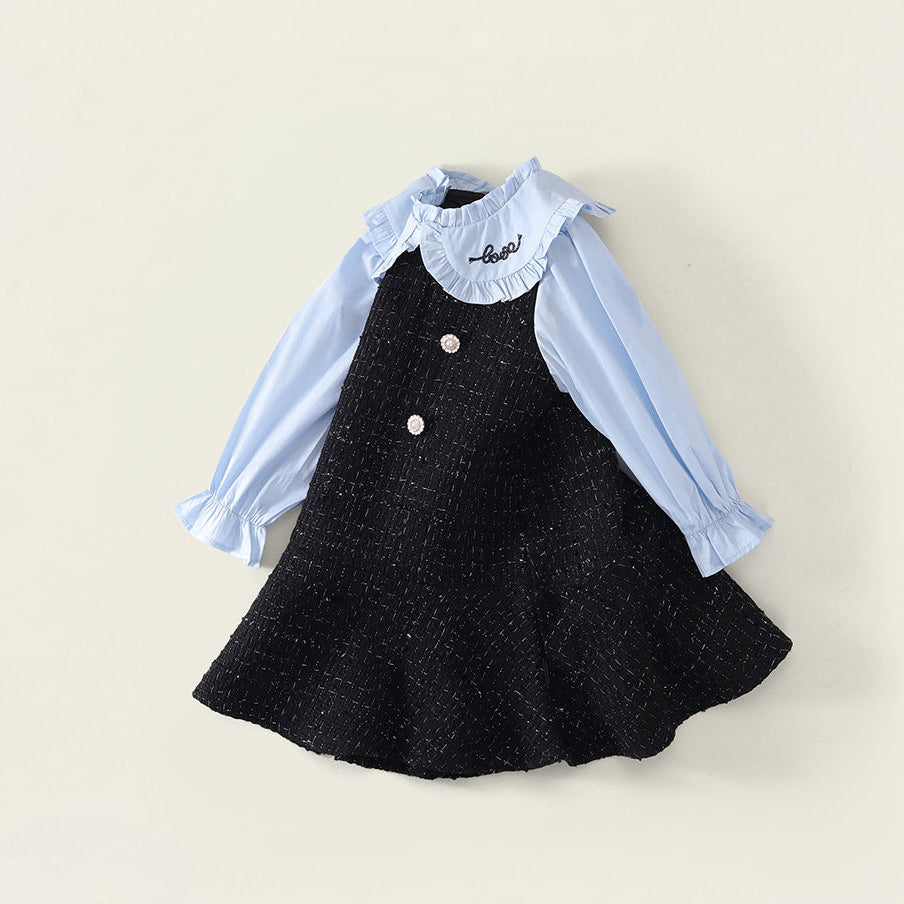 【90-140】ブラウスレイヤード風ワンピース