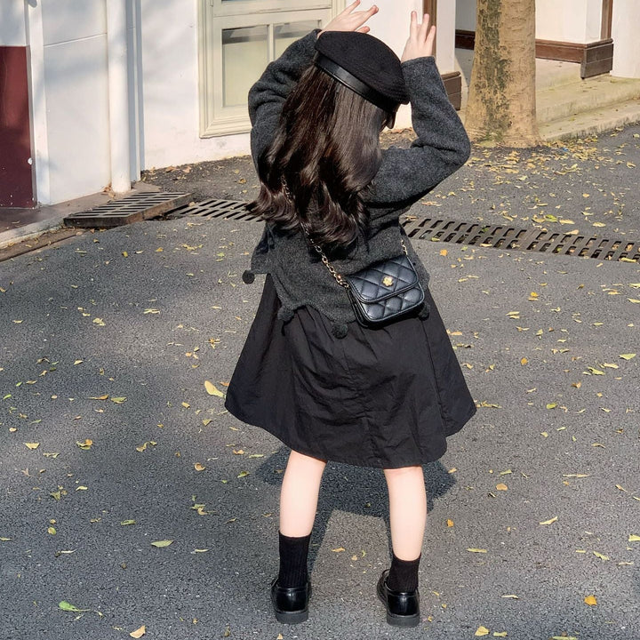 【90-140】デザイン切替シンプルワンピース