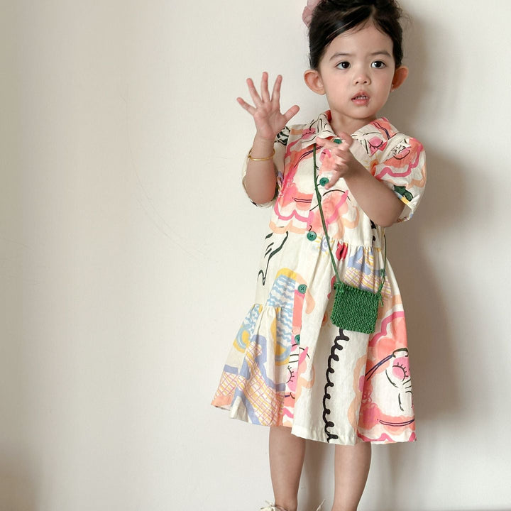 【80-150】カラフルキュートデザインワンピース