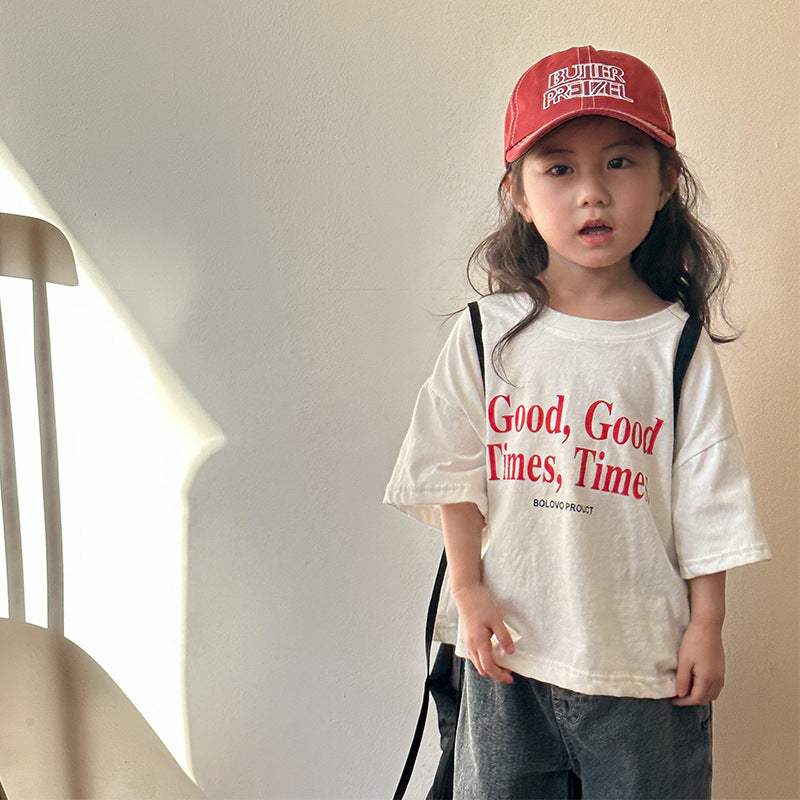 【80-150】ロゴプリントリラックスTシャツ