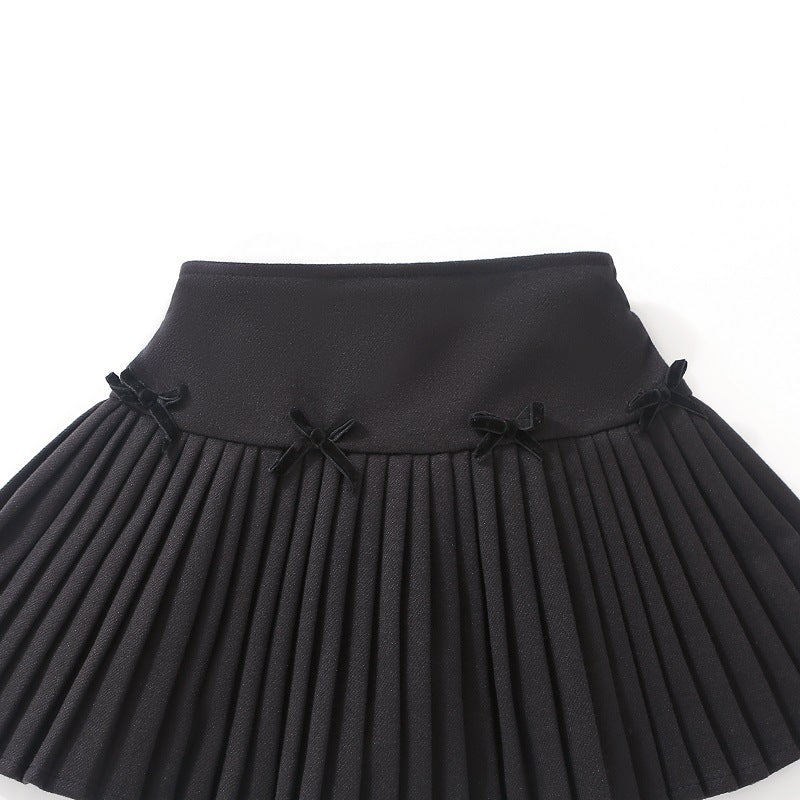 【110-150】リボンモチーフプリーツスカート