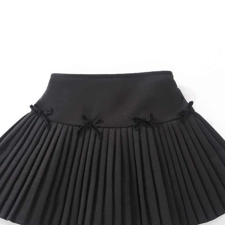 【110-150】リボンモチーフプリーツスカート