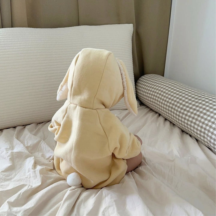 【73-90】うさ耳デザイン長袖ロンパース