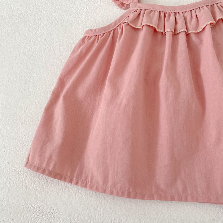 【73-110】フリルキャミソール×小花柄ショートパンツセット